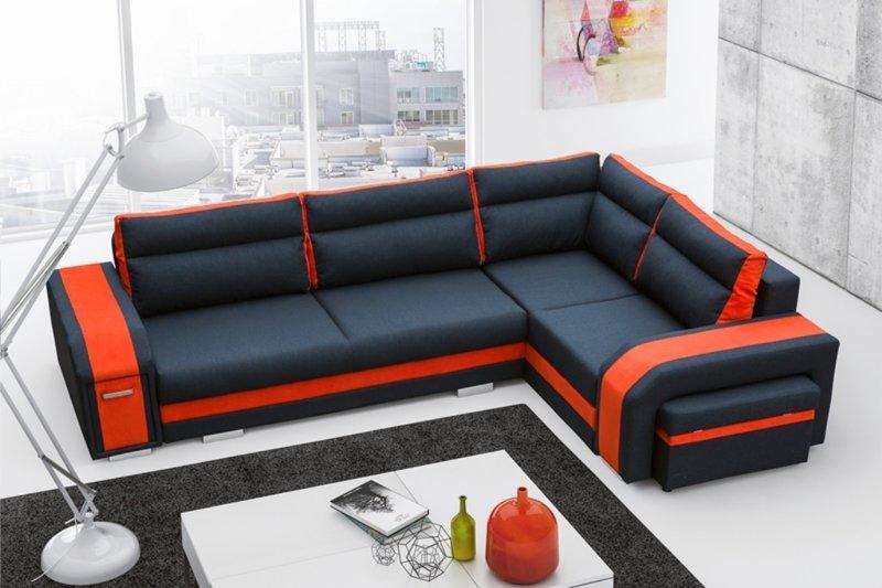 Sofa Schlafsofa Designer Sofa mit Bettfunktion + Bettkasten Ecksofa Couch