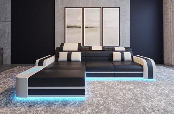 Design Sofa Couch Sitz Leder Polster Garnitur Wohnlandschaft Ecksofa