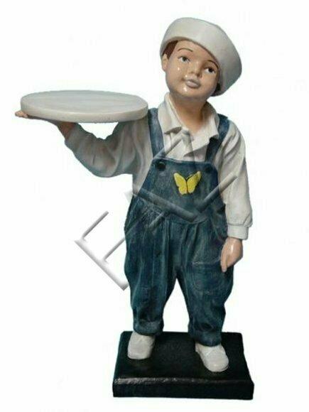 Junge Figur Skulptur Figuren Steinfigur Statuen Deko Statue Ständer Ablage