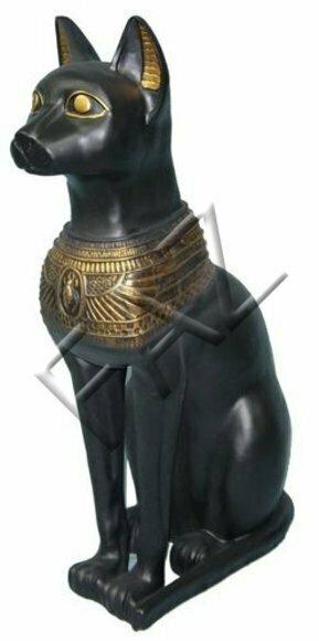 Design Ägyptische Katze Figur Statue Skulptur Figuren Skulpturen Dekoration