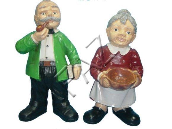 Design Großvater Großmutter Figur Statue Skulptur Figuren Skulpturen Deko