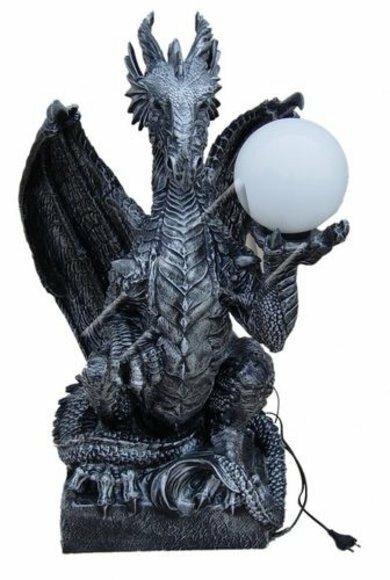 Tischleuchte Drachen Barock Lampen Tisch Leuchte Leuchten Lampen Figur