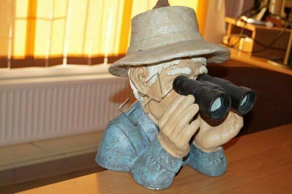 Design Großvater mit Fernglas Figur Statue Skulptur Figuren Skulpturen