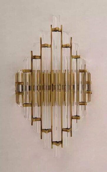 Wandlampe Wand Leuchten Lampen Crystal Wohnzimmer Luxus gold