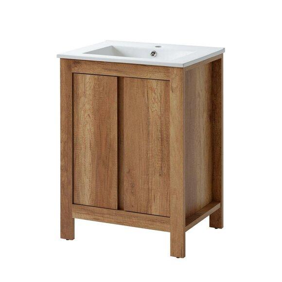 Badmöbel Set 60cm Waschbecken mit Unterschrank Waschtisch Schublade
