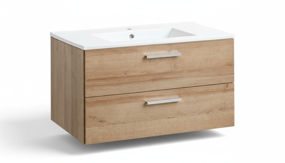 Badmöbel Set 80cm Waschbecken mit Unterschrank Waschtisch Schublade