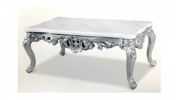 Barock Rokoko Couchtisch Holz Tisch Beistell Sofa Couch Tische Marmor Imitat