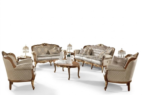 Rokoko Italien Sofa Garnitur Gruppe Klassische Sitz Garnituren Massivholz