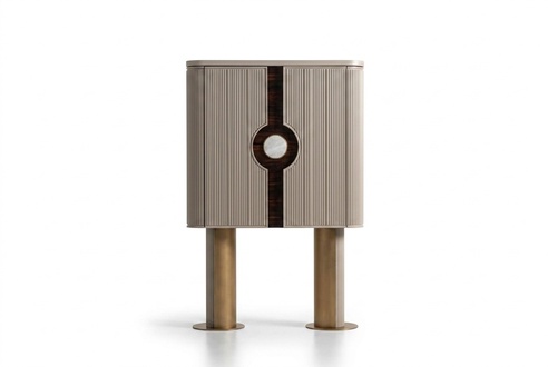 Barschrank Getränke Schrank Holz Beige Holzschrank Design Flaschen Bar