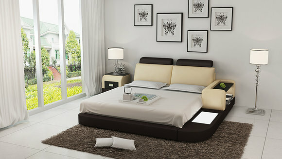 Wasserbett Hotel Doppel Bett Betten Komplett Lederbett Polsterbett Wasser LB8804