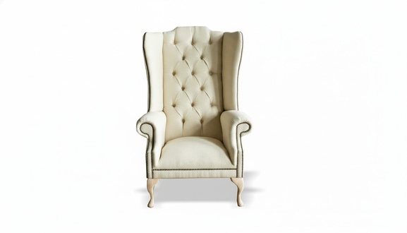 Beige Chesterfield Ohrensessel Polstersofas Klassische Stuhl der Premium