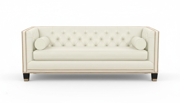 Beige Chesterfield Sofa Möbel Leder Wohnzimmer Modern Design Couchen Sofas Neu