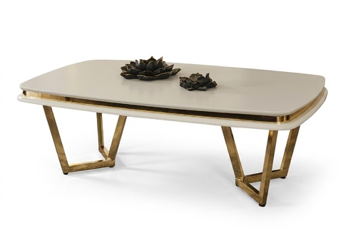 Beige Couchtisch Modern Sofatische Metalltische Robust Wohnzimmertisch