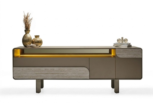 Beige Holz Konsole im eleganten Design