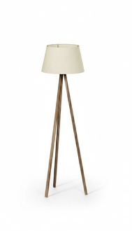 Beige Holz Stehlampe im eleganten Design für Wohnzimmer