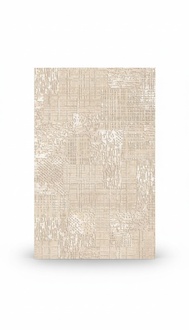 Beige Teppich Bodenteppich Unifarben Linien Wohnzimmer Schlafzimmer
