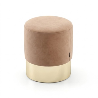Beiger Fußhocker Designer Pouf Beistellhocker Polster Sitzmöbel Textil