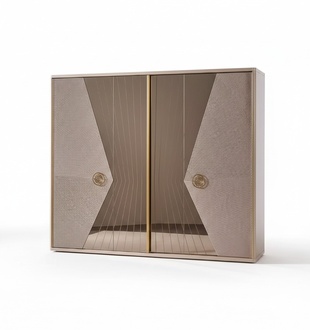Beiger Kleiderschrank Holzschränke Schlafzimmer Möbel Edelstahlschrank