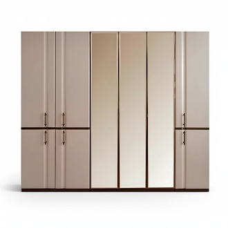 Beiger Kleiderschrank Luxus Schrank 6-türiger Schlafzimmer Schrank Neu