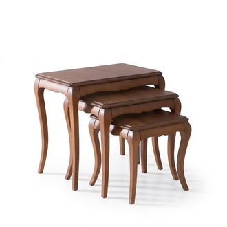 Beistelltisch 3х braun Wohnzimmer Möbel Material Edelstahl Design