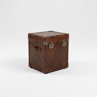 Beistelltisch Vintage Leder Würfel Truhe Couchtisch Sofa Wohnzimmer Tisch Koffer