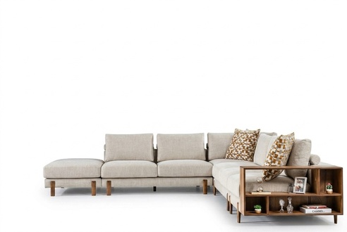 Bequem Beige Ecksofa L-Form Modern Textil Sofa Wohnzimmermöbel Eckgarnitur