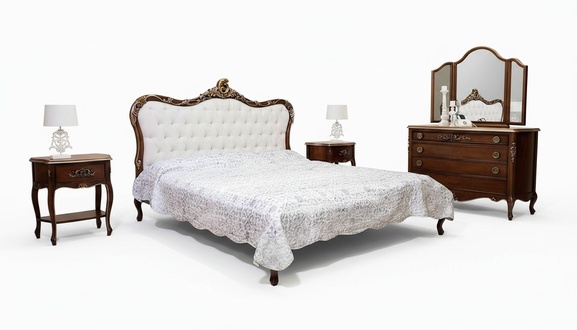 Bett 2x Nachttisch 3 Stück Schlafzimmer Set Design Möbel Modern Luxus Bett Set Neu