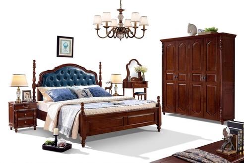Bett 2x Nachttische 3 tlg. Schlafzimmer Set Design Luxus Klassisch