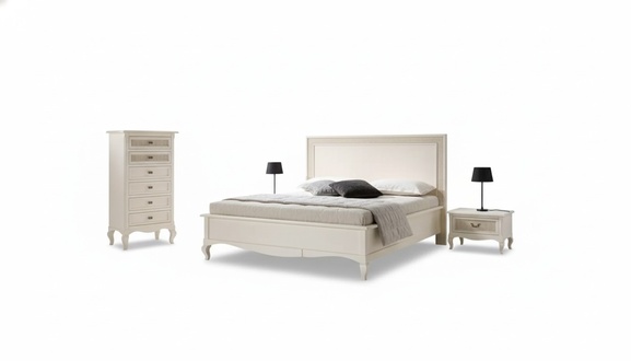 Bett 2x Nachttische 4 tlg. Schlafzimmer Set Möbel Kommode Luxus Neu