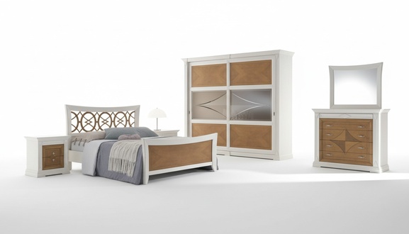 Bett 2x Nachttische 6tlg Schlafzimmer Set Design Modern Luxus Klassische