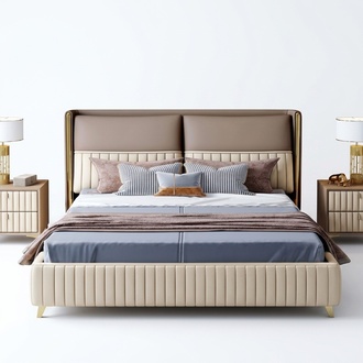 Bett 3 tlg. Schlafzimmer Set Design Modern Luxus Schlafzimmer Nachttisch