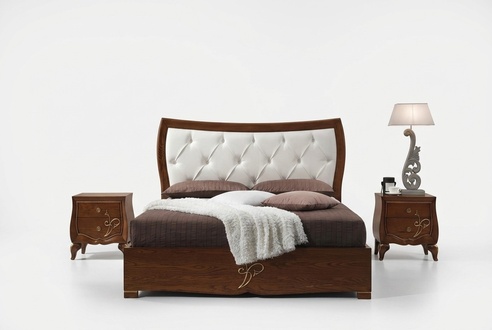 Bett Betten Bettrahmen Holz Doppel Schlafzimmer Braun Modern Doppelbett