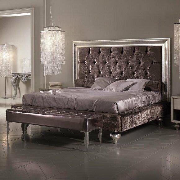 Luxus Chesterfield Betten Königliches Textil Bett Palast Hotel Doppelbett Neu