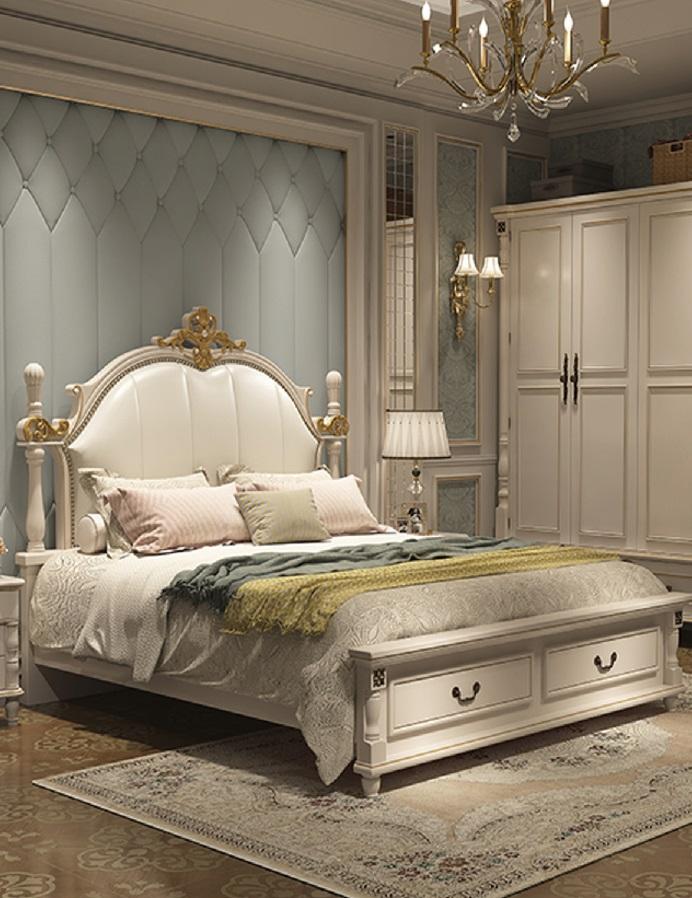 Bett Polster Design Luxus Doppel Hotel Betten Königliches Barock Holz