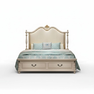 Bett Polster Design Luxus Doppel Hotel Betten Königliches Barock Holz