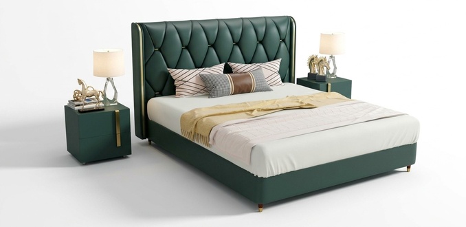 Bett Polster Design Luxus Doppel Hotel Betten Ehe 180x200cm Leder