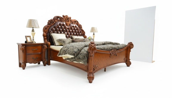 Bett Polster Design Luxus Doppel Hotel Betten Schlaf Zimmer Leder Chesterfield