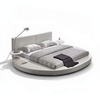 Bett Schlafzimmer Weiß Designer Rund Komplett Doppelbett Hotel Runde Betten