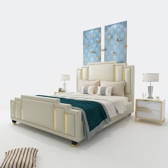 Betten Doppel Schlaf Zimmer Luxus Ehe Hotel Designer Bett 180x200 Leder