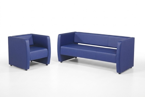 Blaue Komplette Sofagarnitur Büroeinrichtung Luxus Polstergarnitur 2+1