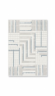 Bodenbelag Kunstfaserteppich Teppich Wohnzimmer Geometrische Muster Blau