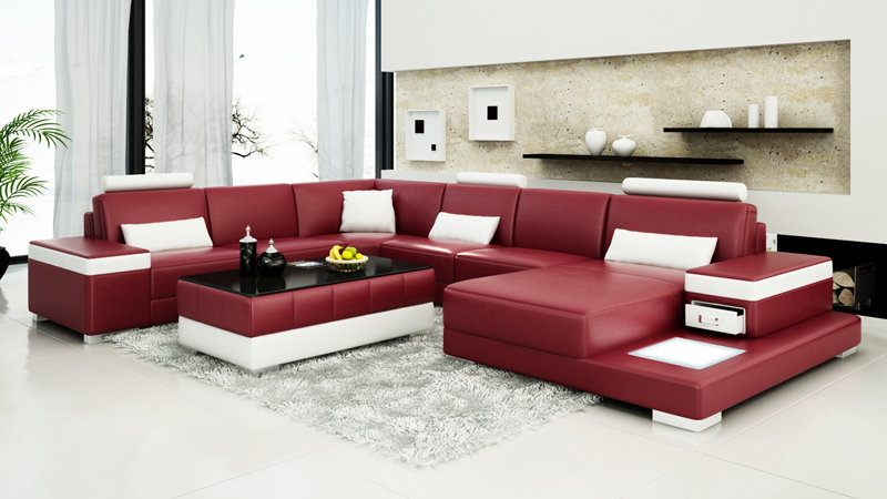 Ledersofa Couch Wohnlandschaft Ecksofa Eck Garnitur Design Modern Neu Sofa L6013