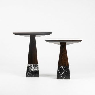 Braun 2x Beisteltisch Wohnzimmer Set Komplett Kaffeetisch Couchtisch