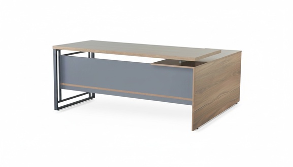 Braun-Grauer Arbeitszimmer Computertisch Designer L-Form Holz Tische