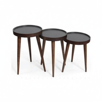 Braun Holz 3x Couchtische Wohnzimmer Komplett Beistelltisch Luxus Tische