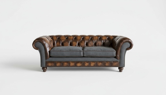 Braun Sofa 3 Sitzer Couch design Chesterfield Polster Sitz Garnitur