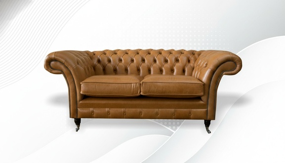 Braune Chesterfield 2 Sitzer Leder Nussbraun Design Couchen Sofas Couch