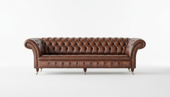 Braune Chesterfield Couch Sofa Polster 4 Sitzer Couchen Sitz Garnitur Sofas Neu