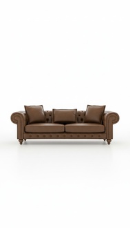 Brauner Dreisitzer Wohnzimmercouch Luxus Leder Sofas Stil Möbel Neu