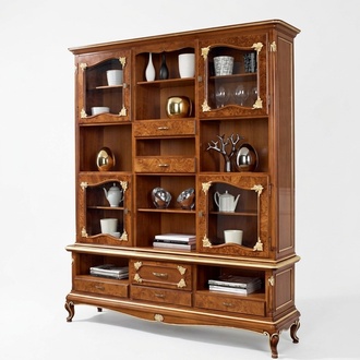 Bücher Regal braun Vitrinen Schrank Bücherschrank Vitrine Bücherregal Regale